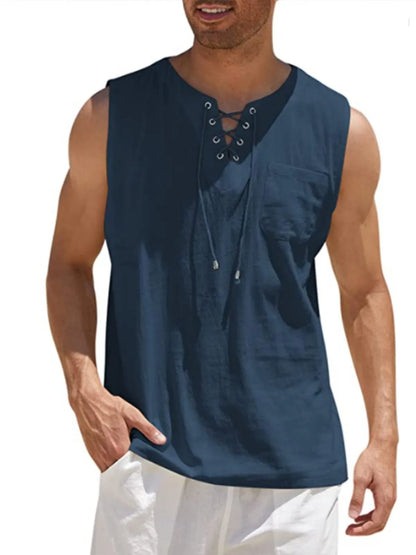 Emmett Cotton-Linen Solid Tank