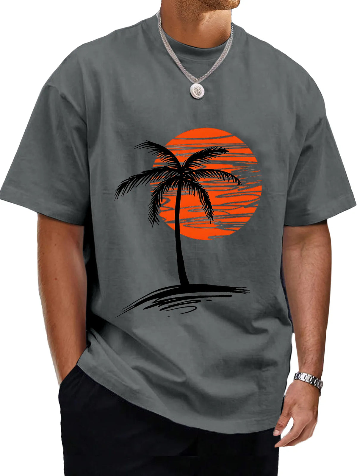 Dean Palm Sunset Cotton Tee