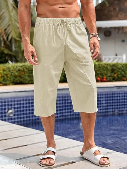 Dorian Hawaiian Wide-Leg Cropped Pants