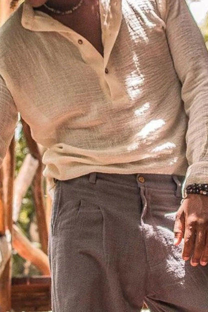 Mercer Cotton-Linen V-Neck Shirt