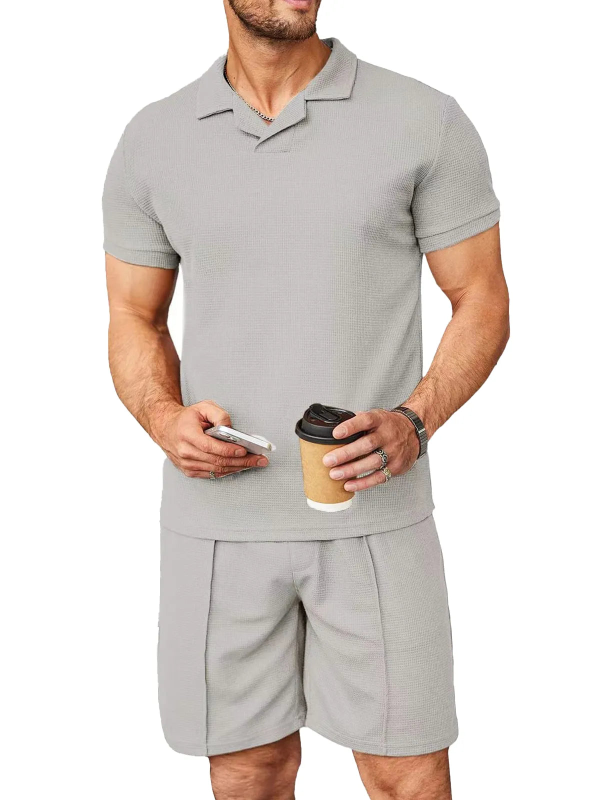 Beckett Waffle Short Two-Piece Set