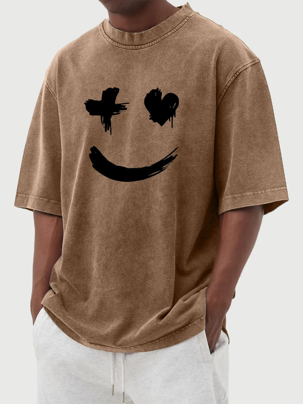 Marlow Vintage Distressed Heart Smile Tee