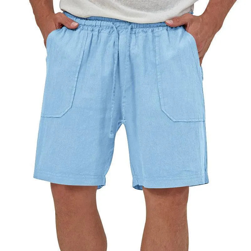 Holden Cotton-Linen Cropped Solid Shorts