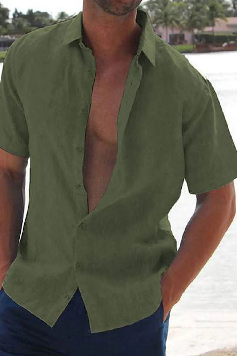 Nolan Linen Short-Sleeve Shirt