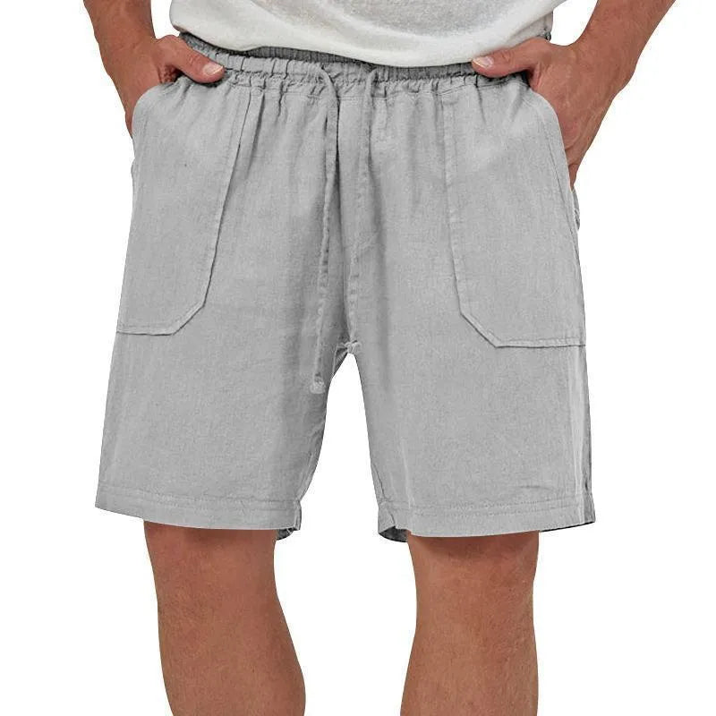 Holden Cotton-Linen Cropped Solid Shorts
