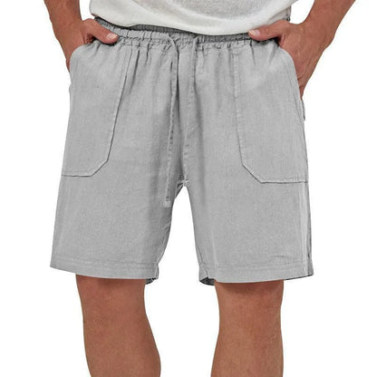 Holden Cotton-Linen Cropped Solid Shorts