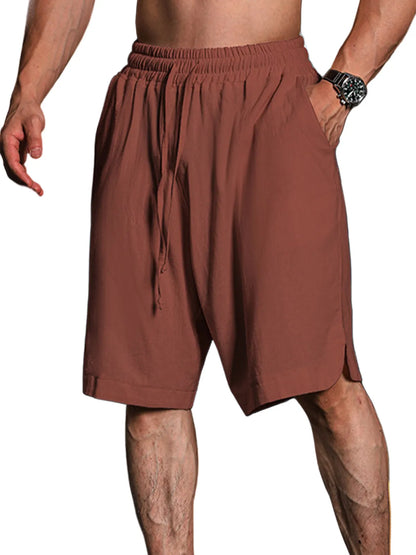 Calder Cotton-Linen Cropped Solid Shorts