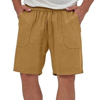 Holden Cotton-Linen Cropped Solid Shorts