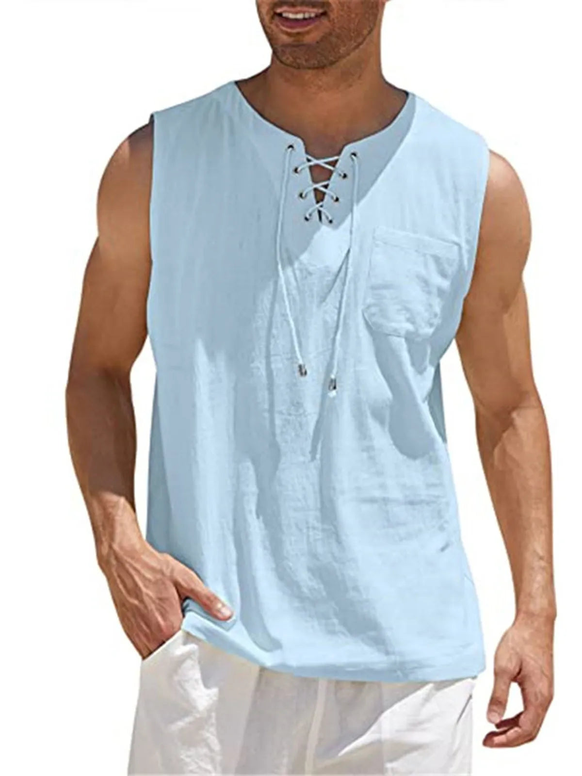 Emmett Cotton-Linen Solid Tank