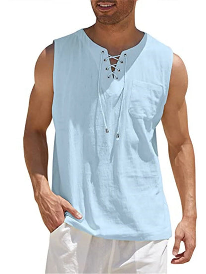 Emmett Cotton-Linen Solid Tank