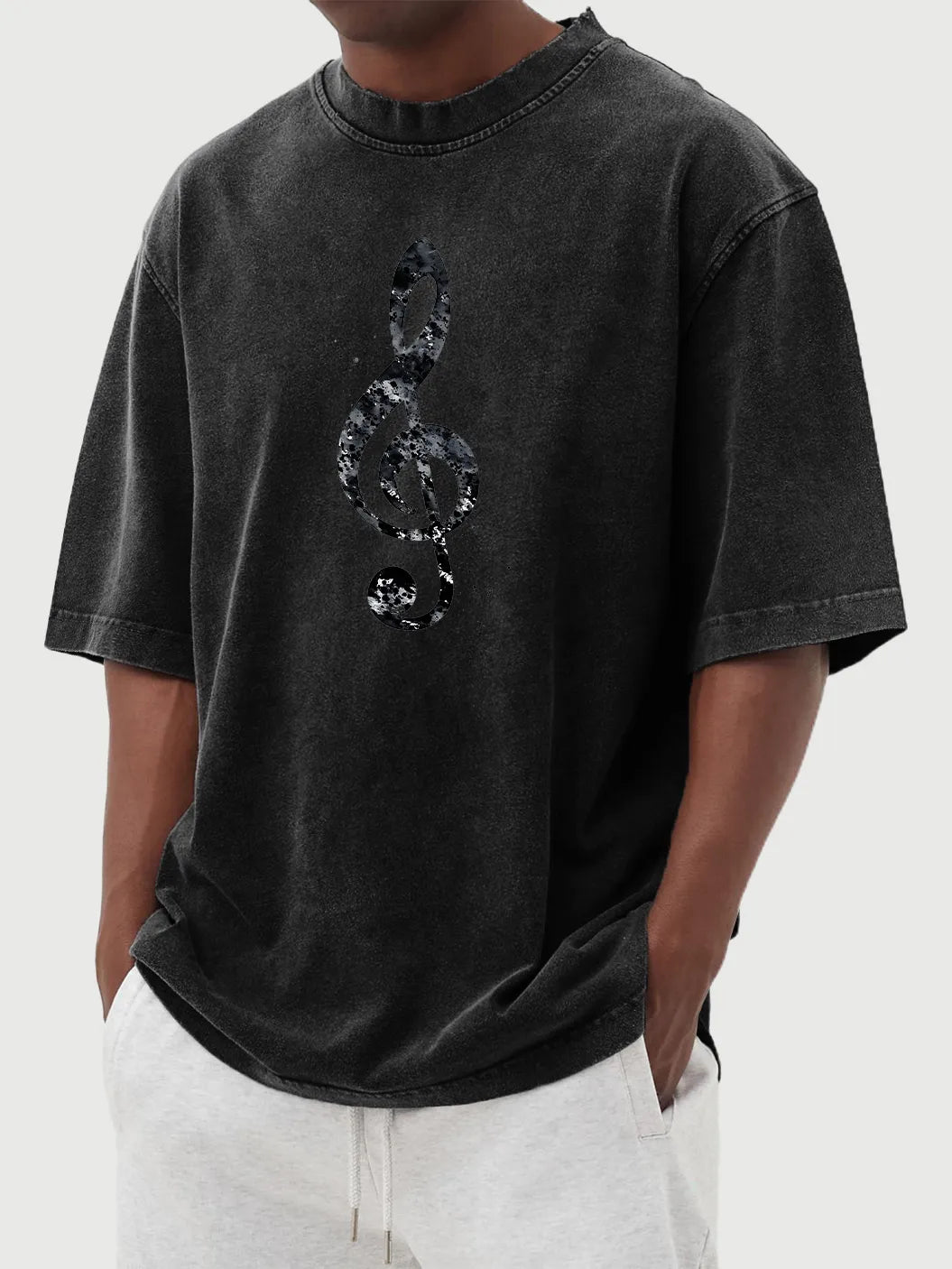 Nolan Vintage Distressed Music Note Tee