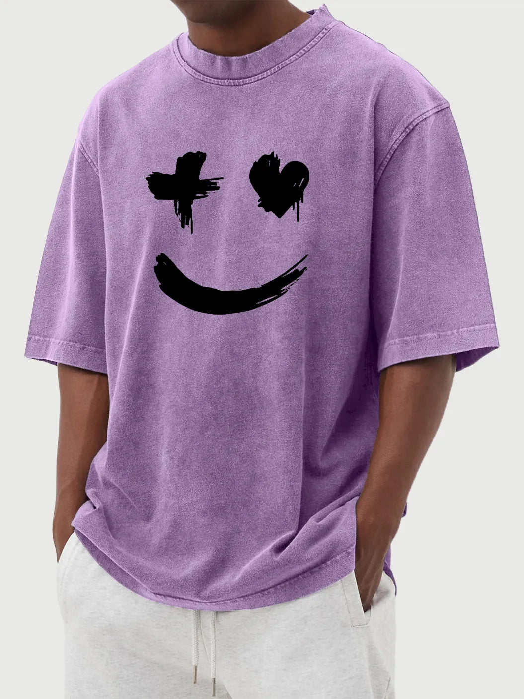 Marlow Vintage Distressed Heart Smile Tee