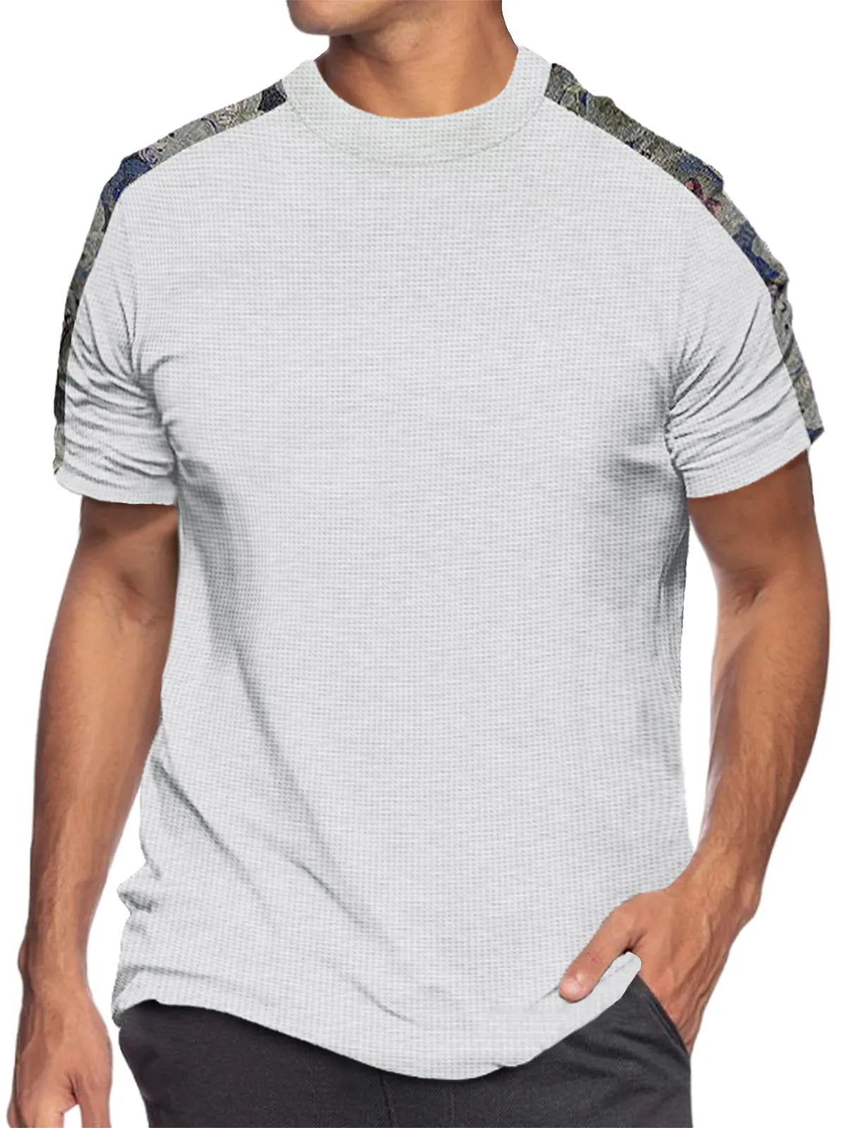 Merritt Colorblock Waffle Solid Tee