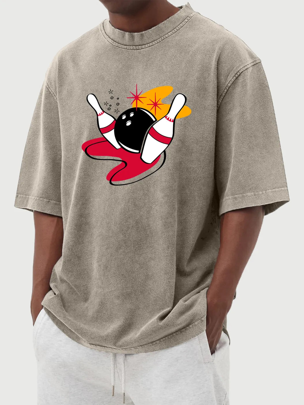 Rowan Bowling Vintage Distressed Cotton Tee