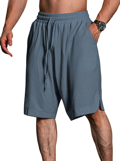 Calder Cotton-Linen Cropped Solid Shorts