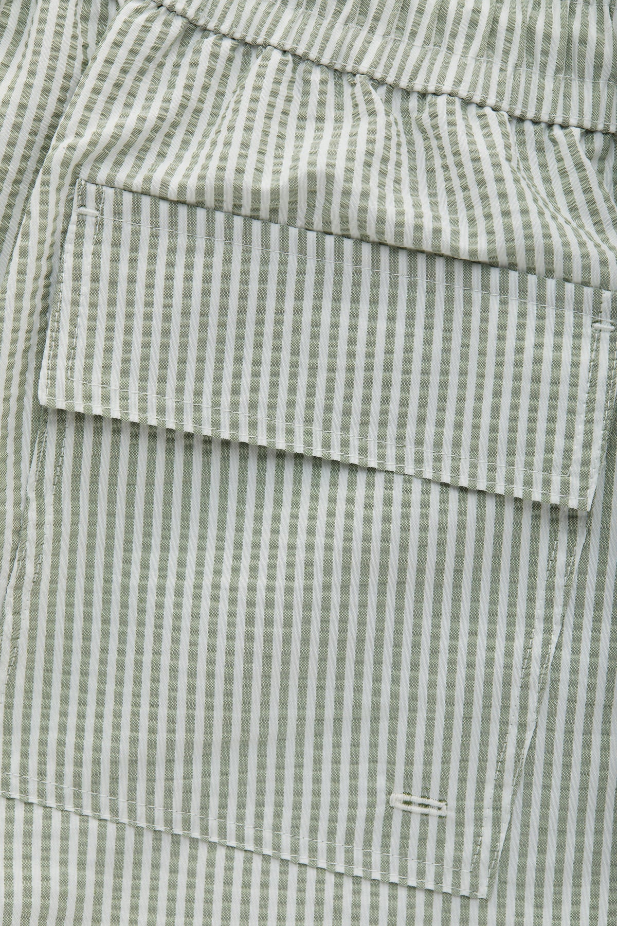 Camden Olive Green Seersucker Swim Shorts