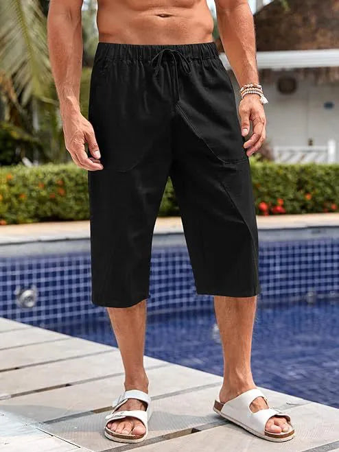 Dorian Hawaiian Wide-Leg Cropped Pants