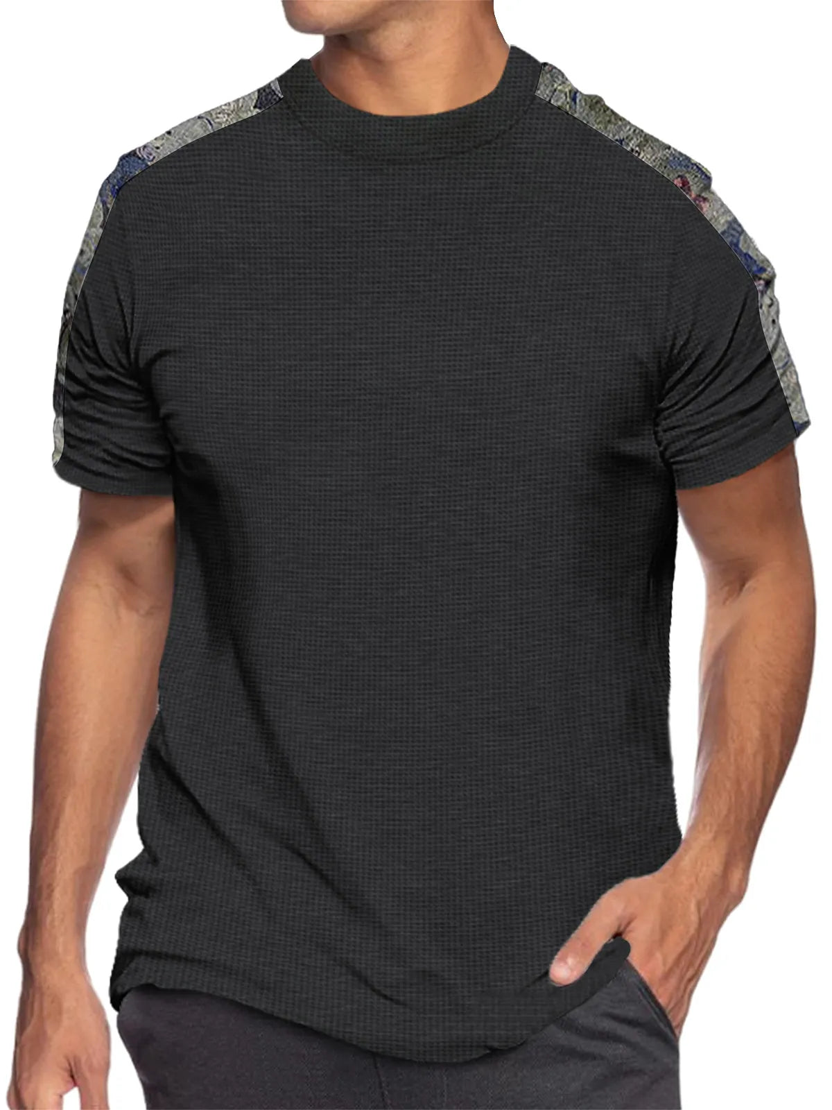 Merritt Colorblock Waffle Solid Tee