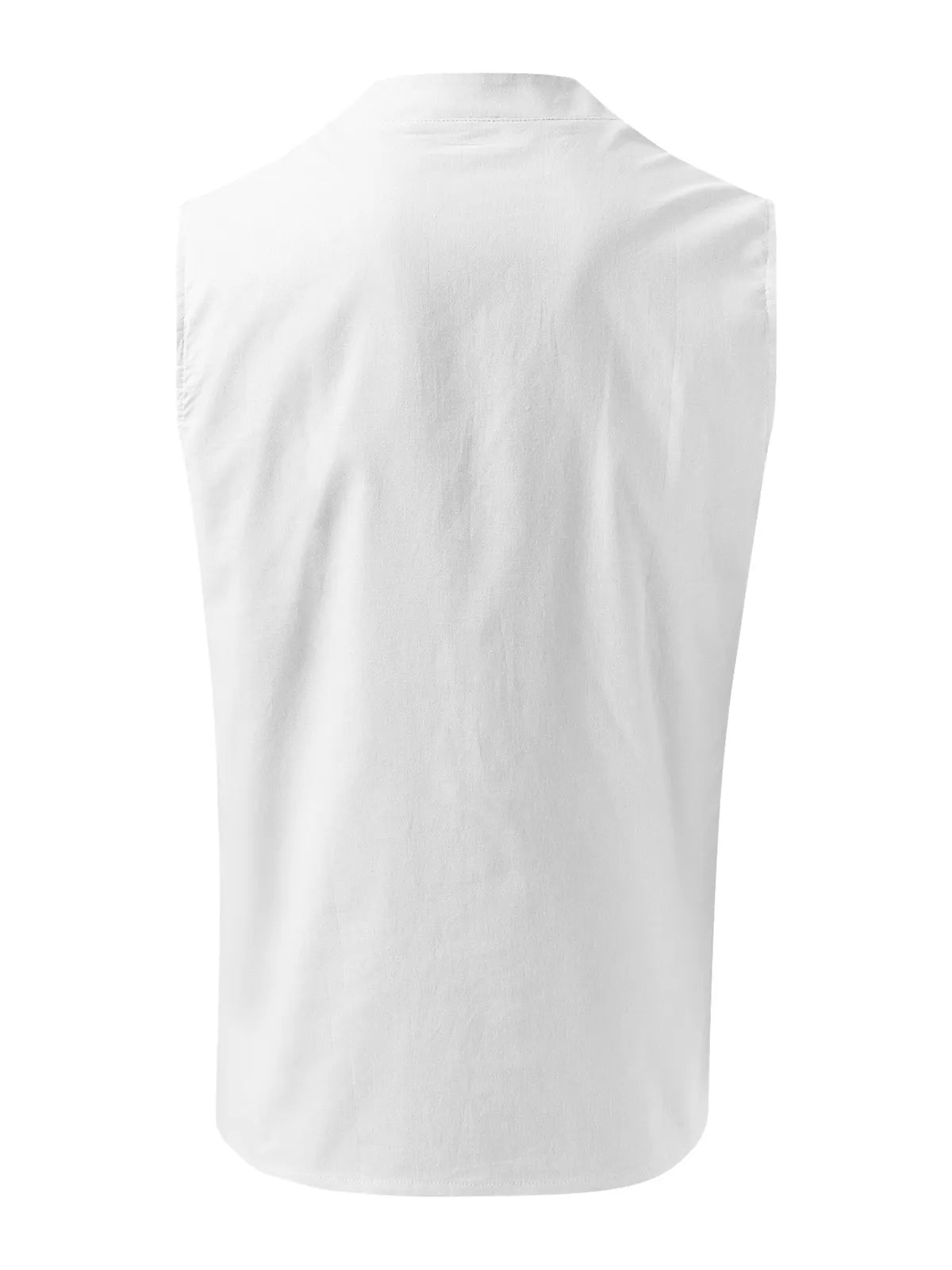 Orson Cotton-Linen Henley Solid Tank