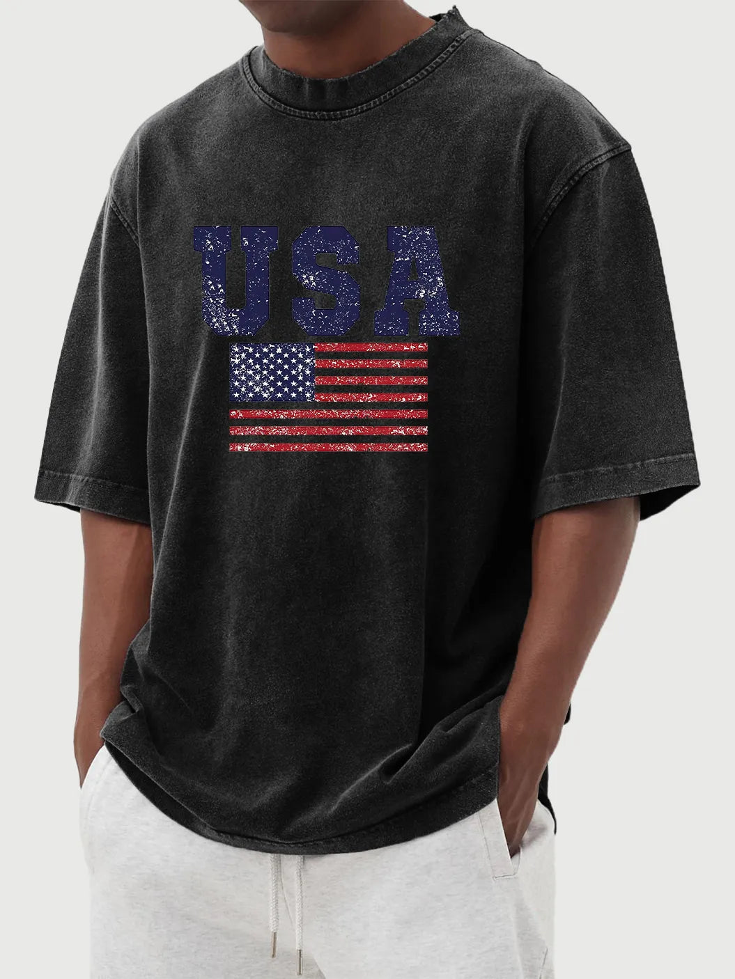 Dorian Vintage Flag Print Tee
