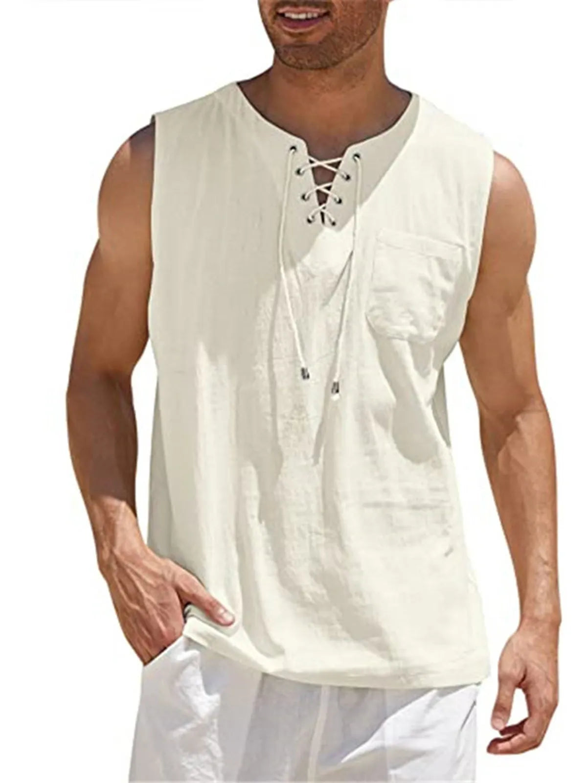 Emmett Cotton-Linen Solid Tank