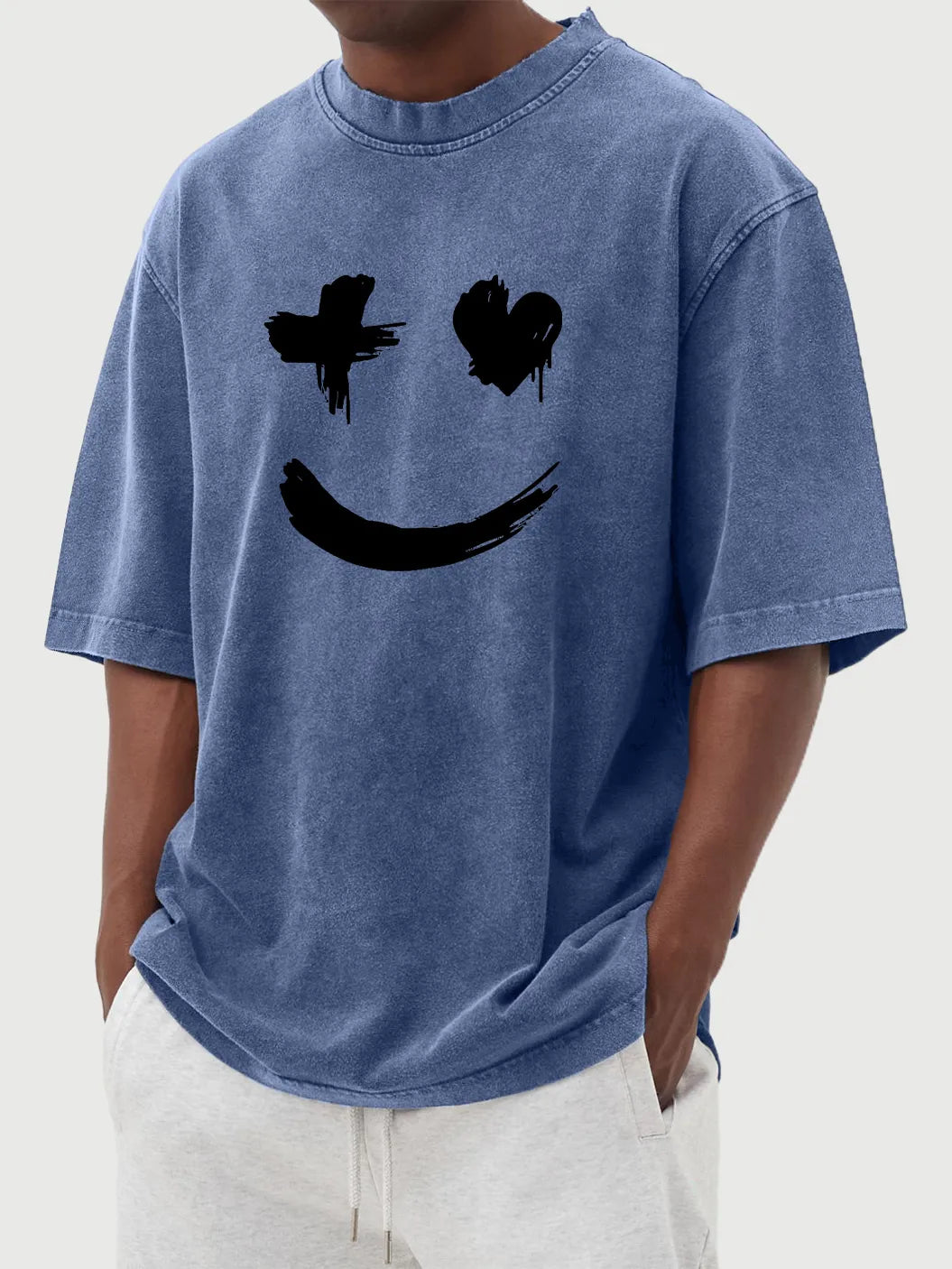 Marlow Vintage Distressed Heart Smile Tee