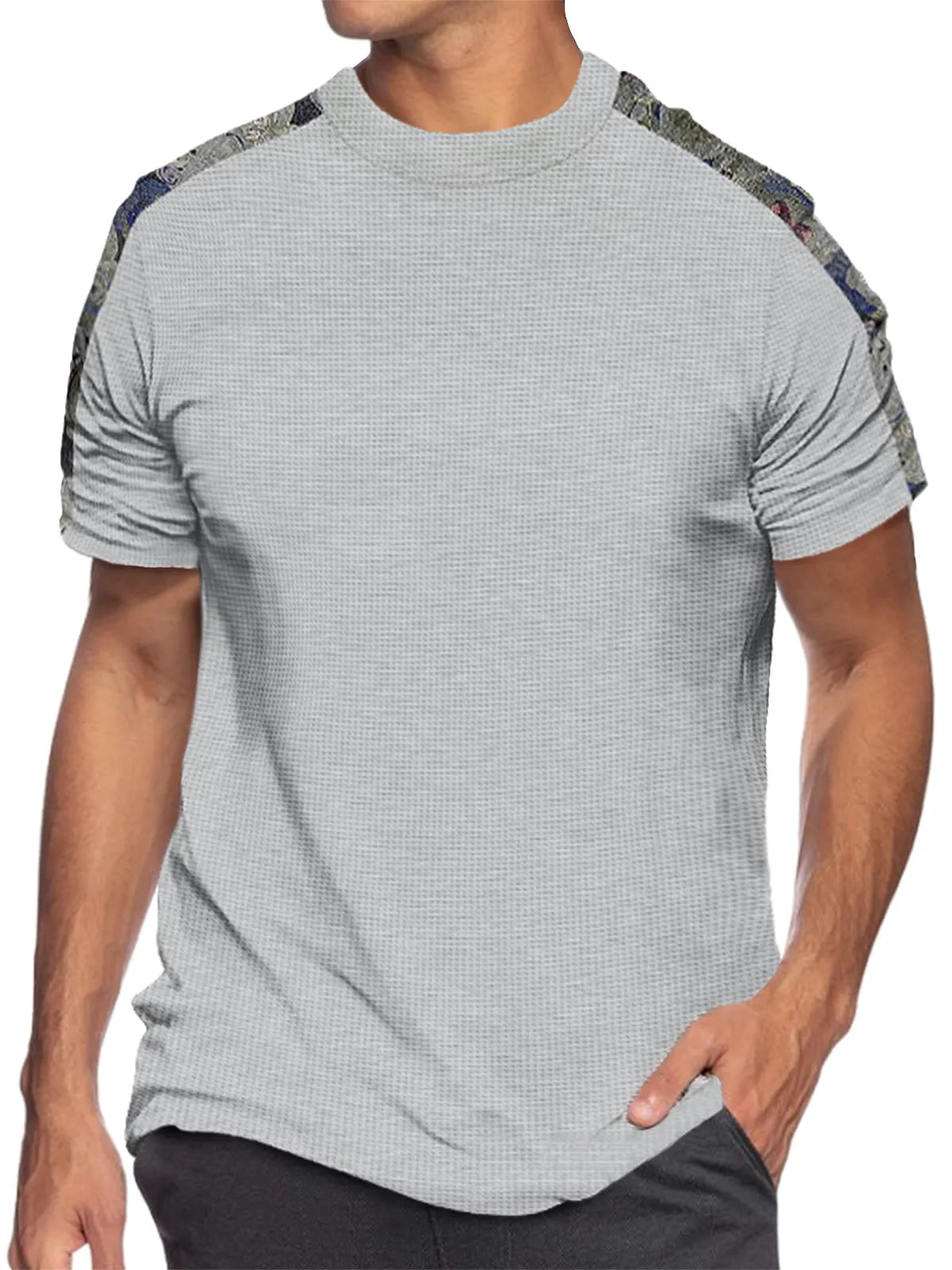 Merritt Colorblock Waffle Solid Tee