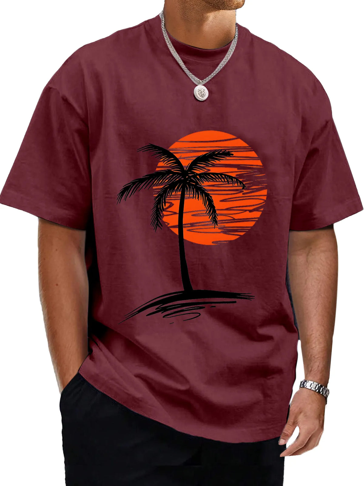 Dean Palm Sunset Cotton Tee