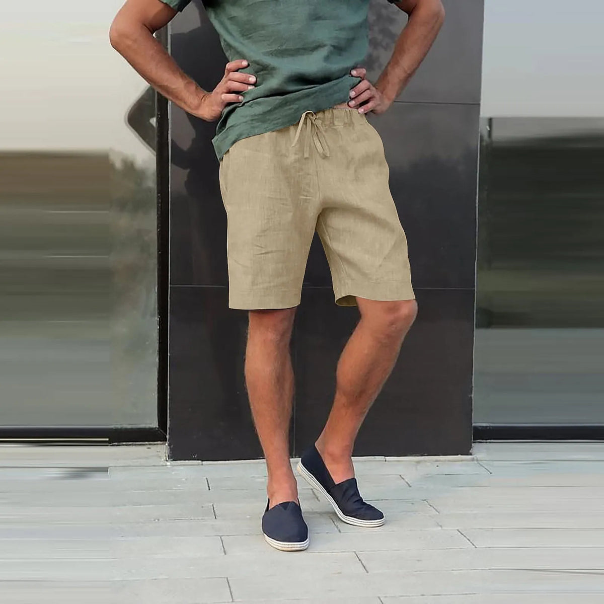 Keller Linen Multi-Pocket Drawstring Shorts