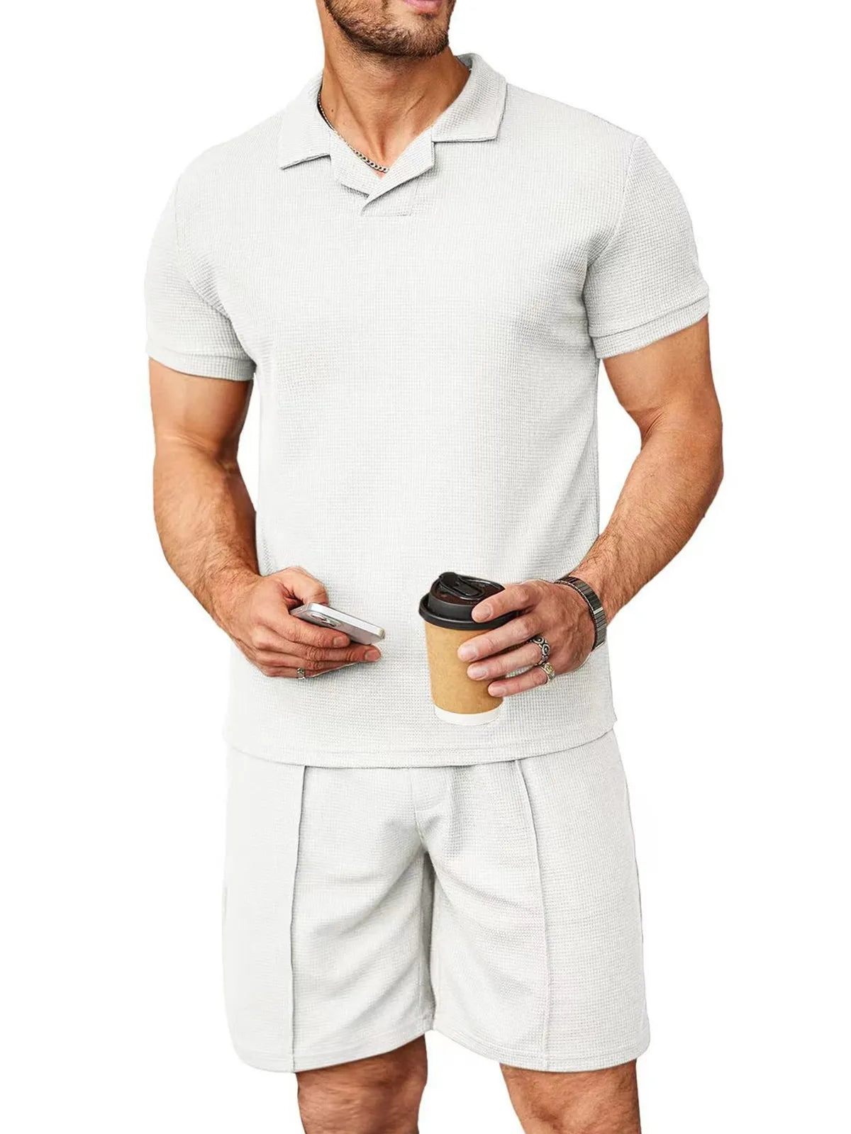 Beckett Waffle Short Two-Piece Set