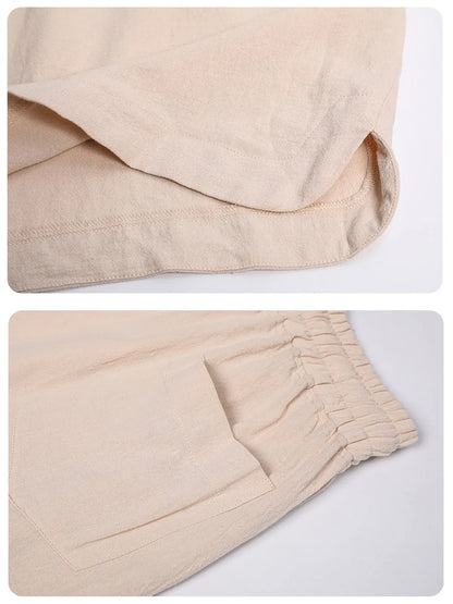 Calder Cotton-Linen Cropped Solid Shorts