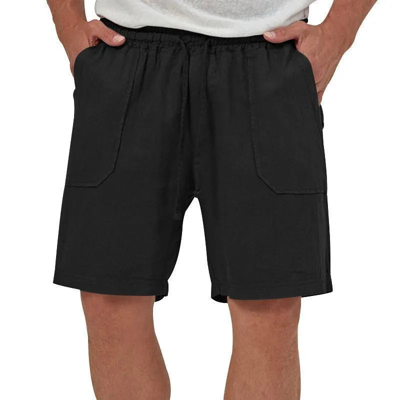 Holden Cotton-Linen Cropped Solid Shorts