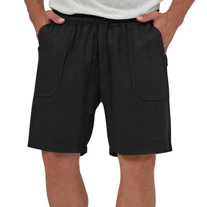 Holden Cotton-Linen Cropped Solid Shorts