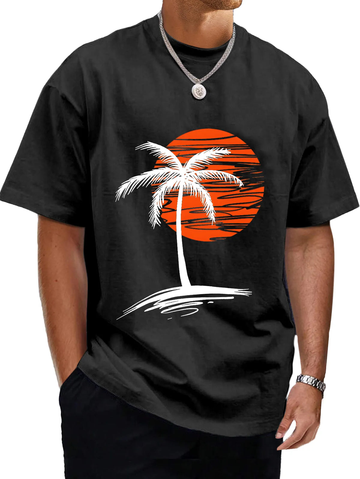 Dean Palm Sunset Cotton Tee