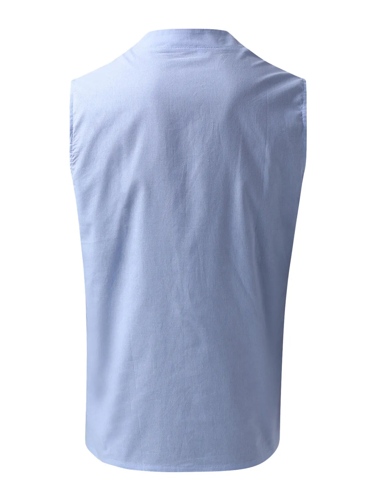 Orson Cotton-Linen Henley Solid Tank