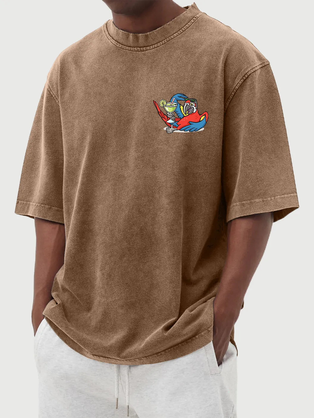 Mercer Vintage Distressed Parrot Cocktail Tee