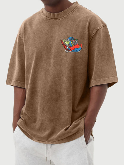 Mercer Vintage Distressed Parrot Cocktail Tee