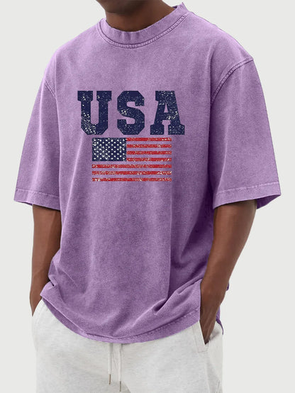 Dorian Vintage Flag Print Tee